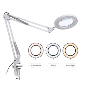 Magnifying Glasses Magnifying Glass with Light and Stand LED Desk Lamp 8X Magnification 10 Levels Adjustable Brightness Dimmable Lamp USB Powered 230410