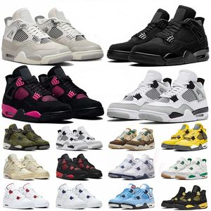Men's and Women's Jumpman 4 Sneakers Black Cat Military Black Red Pink Thunder Orio Frozen Time Sail35-45
