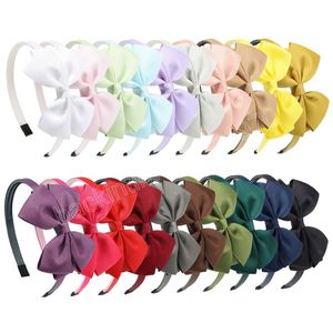 20 Color Korean Style Solid Color Large Bowknot Hair Bands for Cute Girls Ribbon Headband Hair Bows Kids Hair Accessories