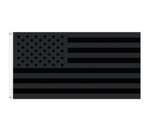 Bandeira americana preta estrela listrada cinza EUA bandeiras nacionais da América 3x5 pés grande tecido de poliéster costura dupla 2850294