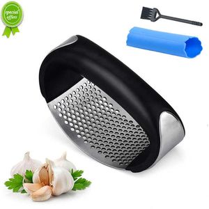 New Stainless Steel Garlic Press Silicone Garlic Peeler Manual Garlic Crusher Chopper Silicone Garlic Peeling Tube Kitchen Gadgets