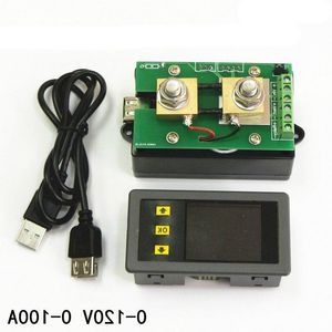 Freeshipping متعددة الوظائف اللاسلكية LCD الجهد الجهد الحالي السعة مقياس الكهرباء مقياس Coulometer 0-100V 100A رونبا