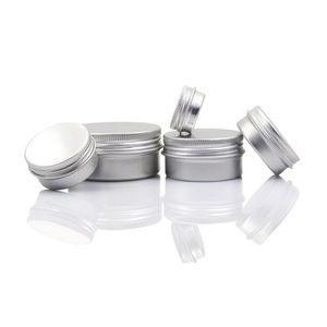 Garrafas de embalagem Atacado Vazio Alumínio Lip Balm Recipientes Cosméticos Creme Jars Tin Crafts Pote Garrafa 5 10 15 30 50 100G Drop Deliv Dhwe8