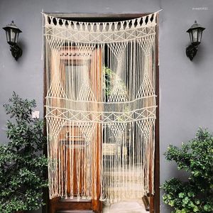 Tapissries Bohemian Wedding Hand-Woven Tapestry Cotton Knot Europeiska dörrgardin Kreativ bakgrundsdekoration Vägg