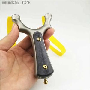 Hunting Slingshots Stainss Titanium Steel Metal Slingshot Sling Shot Marb Outdoor Hunting Accessories with Powerful Rubber Band toy Q231110