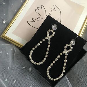 Dangle Earrings Japan Korea Crystal Pearl Drop Silver Women Sweet Girl Jewelry Fancy Designer Trend 2023