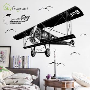 Adesivos de parede Creative Retro Flat Wall Stickers Home Decoration Room Bedroom Auto -adesivo PAPEL BORNE