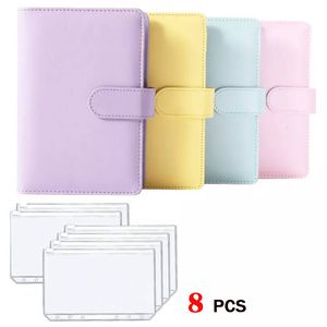 NOTEPADS Planejador orçamentário Envelope de caixa economiza dinheiro para gerenciamento financeiro 6hole vinculativo a6 pu folha folhas notebook 230408