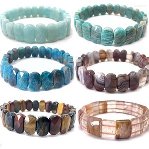 Strand Natural Stone Tiger Eye Onyx Turquoises Quartz Crystal Bead Bracelet DIY Jewelry Energy Bangles Stretch Chain Bracelets