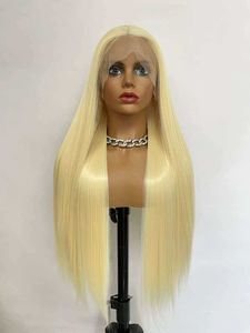 Dantelli peruk satan kadın peruk ön dantel peruk kadın 613# uzun düz saç kimyasal fiber peruk başlık peruk