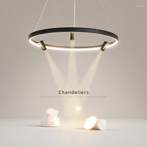 Chandeliers Nordic Dining Room Chandelier With Spot Lights Creative Living Round Ceiling Bedroom Table Hanging Lamp Lustre