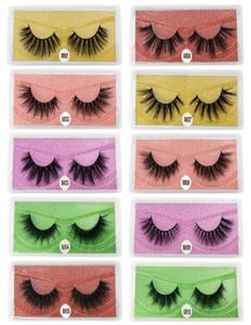 100 Paare viel Farbe unten Karte falsche Wimpern 3D-Nerzwimpern natürliche lange gefälschte Wimpern handgemachtes Make-up Faux Cils M1M10 Stile 8238394