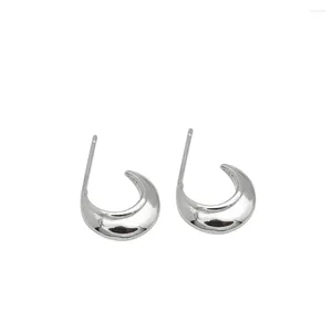 Stud Earrings S925 Sterling Silver Personality Contracted Half Ring C-shaped Temperament Female Jewelry