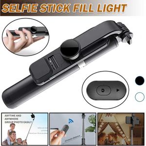 Selfie-Einbeinstative Mayitr 1 Stück faltbarer Selfie-Stick ausziehbarer Stativ-Auslöser Portale kabellose Mini-Fülllicht-Fensterläden Fernbedienung Q231110