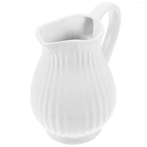 花瓶の装飾セラミッククラフトフラワー花瓶農家ピッチャー家庭用陶器彫像ホワイトデスクトップ