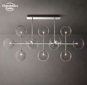 Globo de vidro móvel lustres lineares retro led pingente luminárias para sala jantar sala estar cozinha ilha quarto pendurado lâmpadas