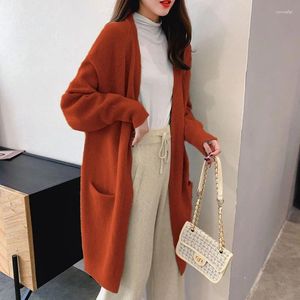 الحياكة النسائية 2023 Sweet Sweater Autumn و Lough-Midle Length Style Student طالب صوف صوف Cardigan Coard Fashion بالجملة