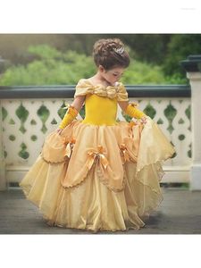 Abiti da ragazza carino principessa fiore matrimonio pavimento lunghezza abito da ballo gonfio bambini elegante tulle prima comunione abito da festa