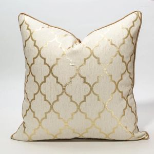 Pillow Jarquard Luxury Cover 45x45 50x50 Decorative Geometric -covers Gold Throw Sofa Livingroom Pillowcase