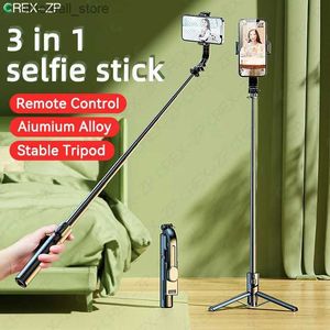 Selfie Monopods L12 Mobiltelefon Selfie Stick Foldbar trådlös stativ Bluetooth med avlägsna slutare Fill Light Aluminium Alloy Selfie Stick Q231110