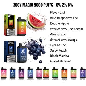 Tek Kullanımlık E Sigara Toptan Fiyat ZOOY 9000 Puffs Vape Tek Kullanımlık Puf 9K Puff 10000 Elektronik Sigara 16ml Ön Doldurulmuş Vaperler Eşya Bobin E-CIG