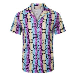 2023 NYA DESIGNER WOMENS T SHIRT High-End 2023 Summer Button Down Bowling Men Royal Rebellion Barocco Print Dress Shirt Casual Silk M-3XL