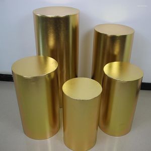 Party Decoration Wedding Plinths Round Cylinder Pedestal Dessert Bord Tyg täcker pelare Kakan Display Stand