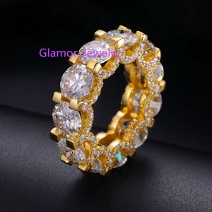 Jóias finas de noivado de luxo 925 prata esterlina 1 fileira 3mm-8mm vvs moissanite diamante anel de casamento para homens mulheres meninas