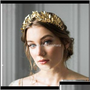 Stirnbänder Schmuck Mode Vergoldetes Metallblatt Stirnband Vintage Haarband Für Frauen Elegante Blätter Haar Accessori Drop Deli Dhmt8