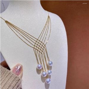 Kedjor Elegant Japan Akoya 8-9mm Round White Pearl Pendant Necklace 925S-