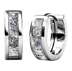 Schlichte, modische Ohrmanschetten-Ohrringe, luxuriöser Schmuck, 925er Sterlingsilber, Prinzessinnenschliff, weiß, 5A, kubischer Zirkon, CZ-Diamant, für Party, Hochzeit, Clip-Ohrring für Liebhaber, Geschenk