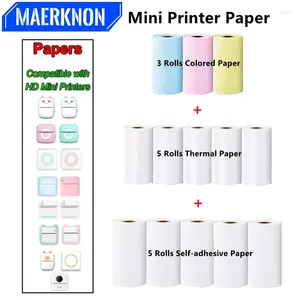 Mini Printer Paper 57mm bredd Termisk etikett klistermärke Färgglad lim självhäftande för bärbar HD PO