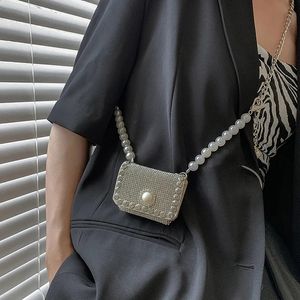 Abendtaschen Mini Perlentasche Damen Strass Taille Taschen Designer Perlenkette Gürteltasche Umhängetasche Luxus Handtasche Hängende Halstaschen 231109