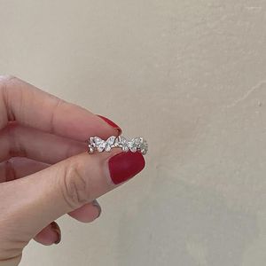 Pierścienie klastra moda błyszcząca błyszcząca sześcienna stopowa geometryczna regulacja palec palec dziewczęta minimalistyczne Dainty Jewlery prezenty