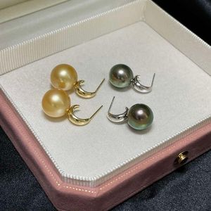 Halvfärdig öronstång örhänge Tillbehör smycken 14K gul guld örhänge 11-12mm Southsea Pearl Mindre Moq Semi Monta