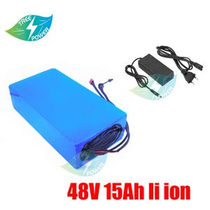 48V 15Ah Lithium ion battery pack with bms 13S for 750w ebike electric bike bicycle kit+3A Charger