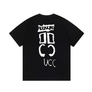 Camiseta de designer feminina Tretel de alta edição High Edition Co Letra de marca de marca impressa T-shirt Unisex Relaxed Loose Fit