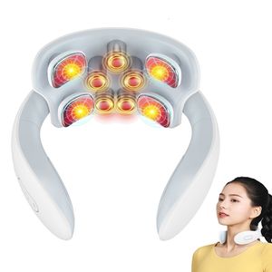 Back Massager Smart And Neck Instrument Shoulder Massage Cervical Vertebra Health Care Vibrator Heating Relieve Pain Muscle 230408