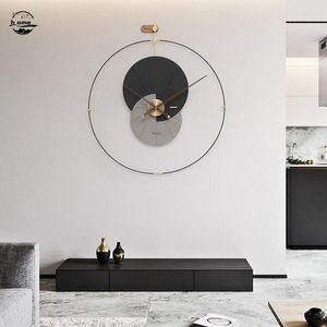 Wall Clocks Round Spanish Clock Modern Minimalism Large Size Living Room Entrance Hall Sofa TV Backdrop Watchs Quiet Home Decor