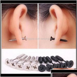 Stud Jewelry 5 Color 30Pcs / Lot Single Fashion Uni Fine Ear Cuff Acciaio inossidabile Orecchini a vite intera Body Piercing Htrn Drop Delivery Dhlxh