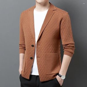 Men's Sweaters Arrival Cardigan Autumn Korean Fashion Two Buttons Coat Casual Turn Down Collar Knitwear Long Sleeved