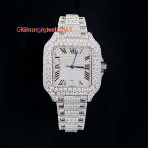 Luxury Custom Iced out VVS 1/VS1 GRA Certified Reply Studded Moissanite Diamond Buss Down HipHop Jewelry Watch Pass Tester