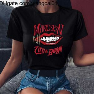 Men's T-Shirts Maneskin Hip Hop Print Goth Harajuku Women T-shirt Casual Ladies Basic O-collar Short Seved y2k Top Tshirt Girl Drop Ship 410&3