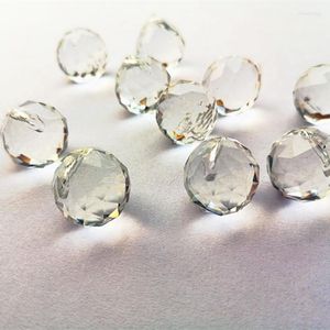 Chandelier Crystal Top Quality 10PCS/lot 15mm Transparent K9 Glass Lighting Balls Faceted Spheres For Beaded Curtain Pendants