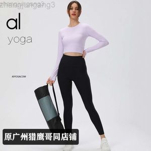 Desginer Aloo Yoga Tops Autumn/winter New Long Sleeve Sports T-shirt Thread Dress Women's Running Fitness Sports Top