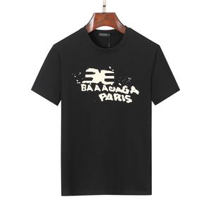 2023 Ontwerpers T-shirt Zomer Europa Parijs Polos Amerikaanse Sterren Mode Heren T-shirts Ster Satijn Katoen Casual T-shirt Vrouwen Mans Tees Zwart Wit S-3XL T-shirt 02