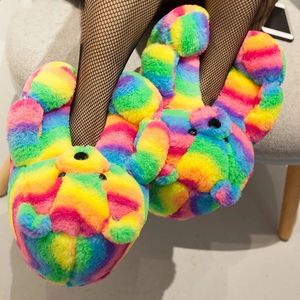 Black Girls Slippers Panda 623 Furry Home White Women's Lovely Kaiwaii Non-Slip Warm Winter Shoes Indoor Slides 231109 680