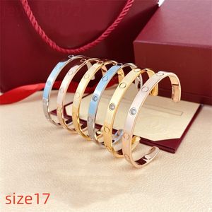 2023 Popular C-shaped Bracelet Titanium Steel Bracelet Colorless European and American Style Couple Stainless Steel Bracelet with Diamond Embedding