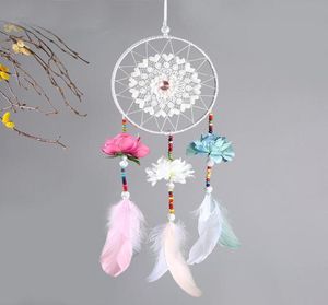 Wedding Decoration Handmade Dream Catcher Net With Feathers Flower Wind Chimes Dreamcatcher Hanging Craft Party Gift3592150