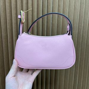 7A Nuova borsa da donna in pelle di alta qualità Borsa di design di lusso Moda classica Borsa sotto le ascelle casual Pelle di pecora a quadri con diamanti Una spalla 698567 Riproduzione del marchio Rosa